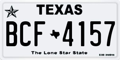 TX license plate BCF4157