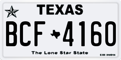 TX license plate BCF4160