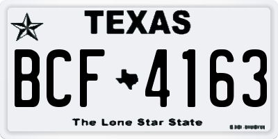 TX license plate BCF4163