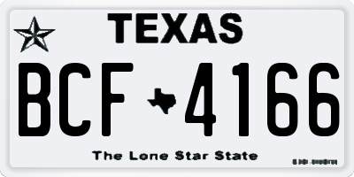 TX license plate BCF4166