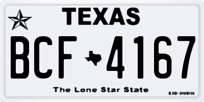 TX license plate BCF4167