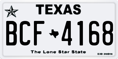 TX license plate BCF4168