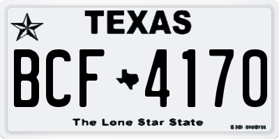 TX license plate BCF4170