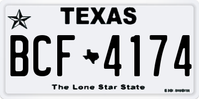 TX license plate BCF4174