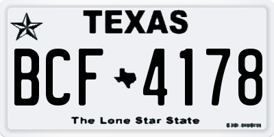 TX license plate BCF4178
