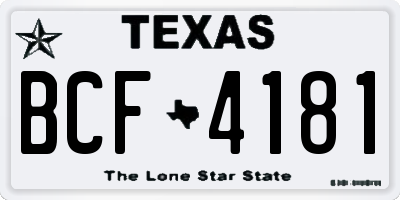 TX license plate BCF4181