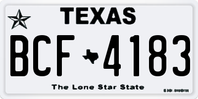 TX license plate BCF4183
