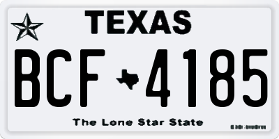 TX license plate BCF4185