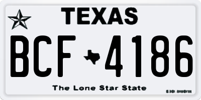 TX license plate BCF4186