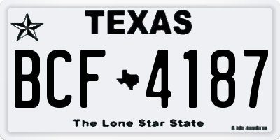 TX license plate BCF4187