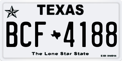 TX license plate BCF4188