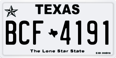 TX license plate BCF4191