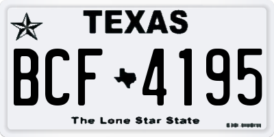 TX license plate BCF4195