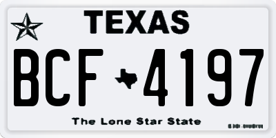 TX license plate BCF4197