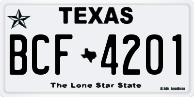 TX license plate BCF4201