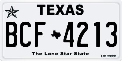 TX license plate BCF4213