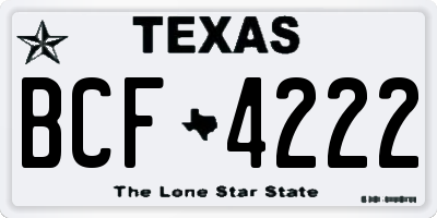 TX license plate BCF4222