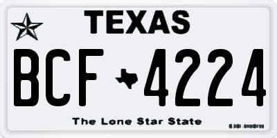 TX license plate BCF4224