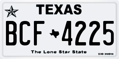 TX license plate BCF4225