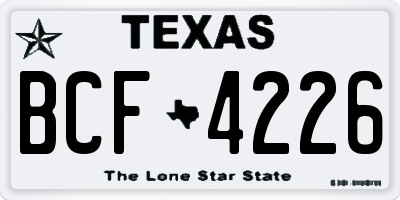 TX license plate BCF4226