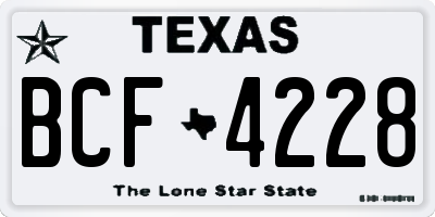TX license plate BCF4228