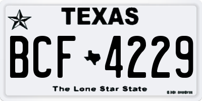 TX license plate BCF4229