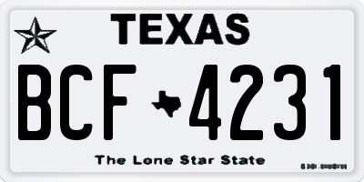 TX license plate BCF4231