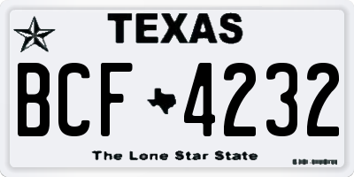 TX license plate BCF4232