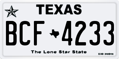 TX license plate BCF4233