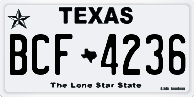 TX license plate BCF4236