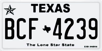 TX license plate BCF4239