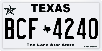TX license plate BCF4240