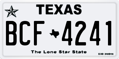 TX license plate BCF4241