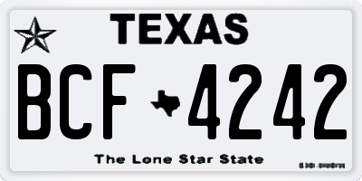 TX license plate BCF4242