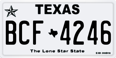 TX license plate BCF4246