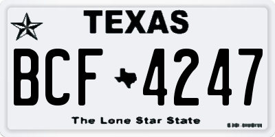 TX license plate BCF4247