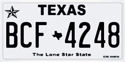 TX license plate BCF4248