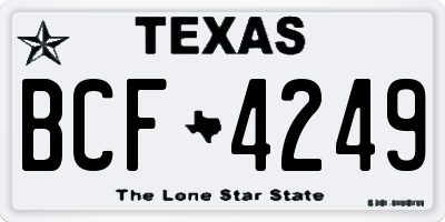TX license plate BCF4249