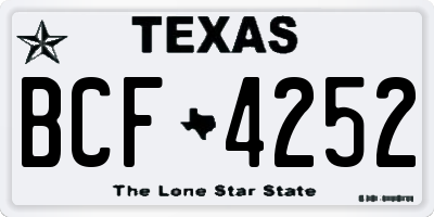 TX license plate BCF4252