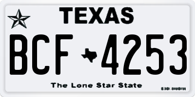 TX license plate BCF4253