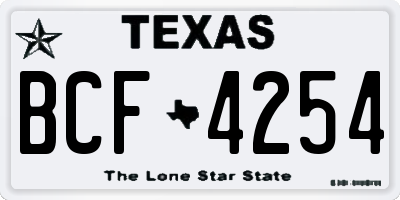 TX license plate BCF4254