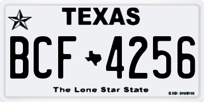 TX license plate BCF4256
