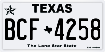 TX license plate BCF4258