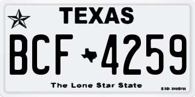 TX license plate BCF4259