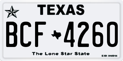 TX license plate BCF4260