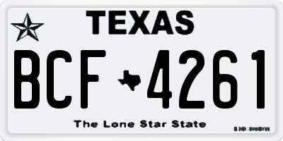 TX license plate BCF4261
