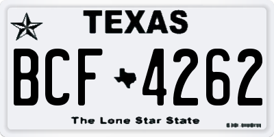 TX license plate BCF4262