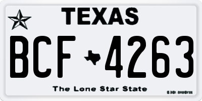 TX license plate BCF4263