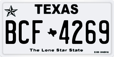 TX license plate BCF4269