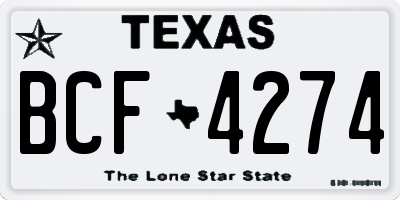 TX license plate BCF4274